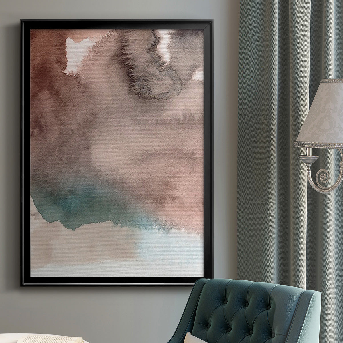 Red Ochre Abstract I - Modern Framed Canvas Print