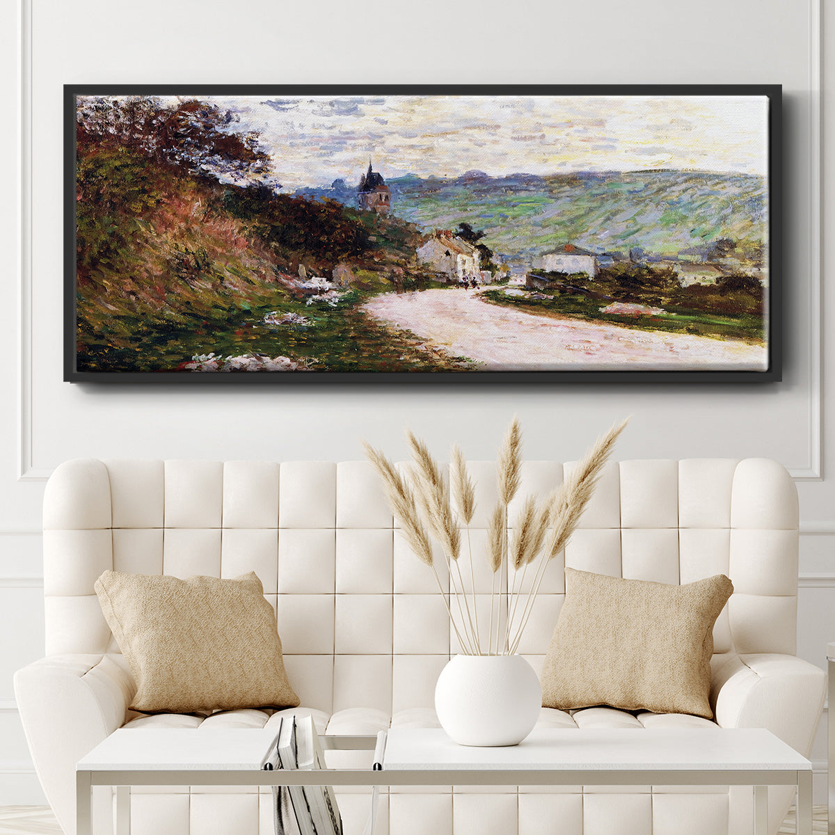 The Road at Vétheuil, 1878 - Floater Framed Canvas Print