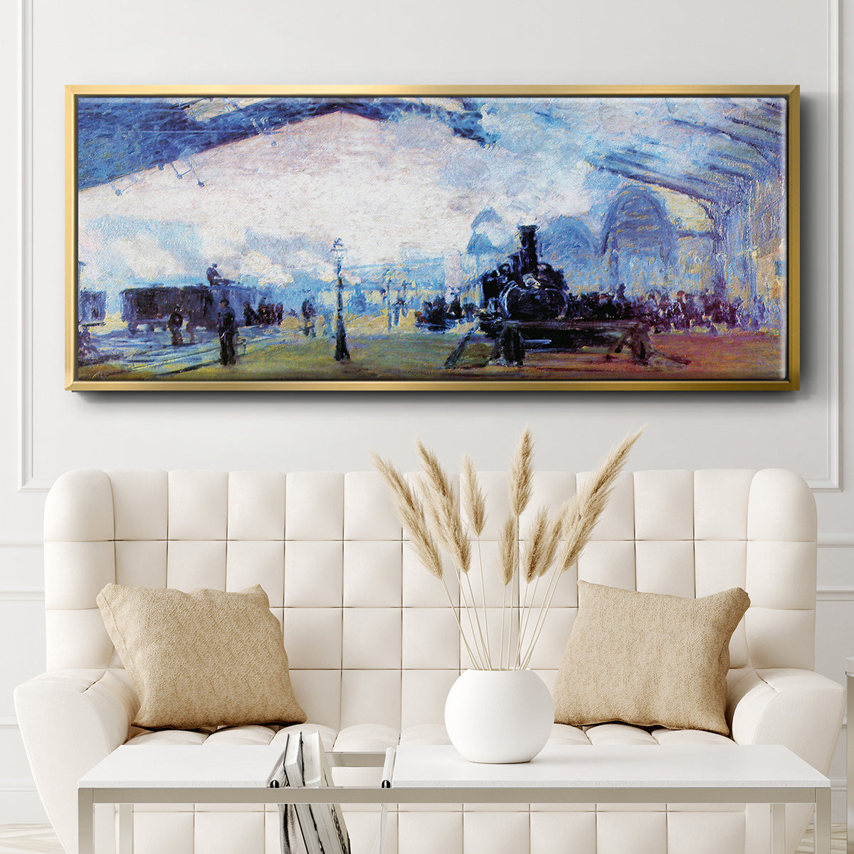 Saint Lazare Station in Paris - Floater Framed Canvas Print
