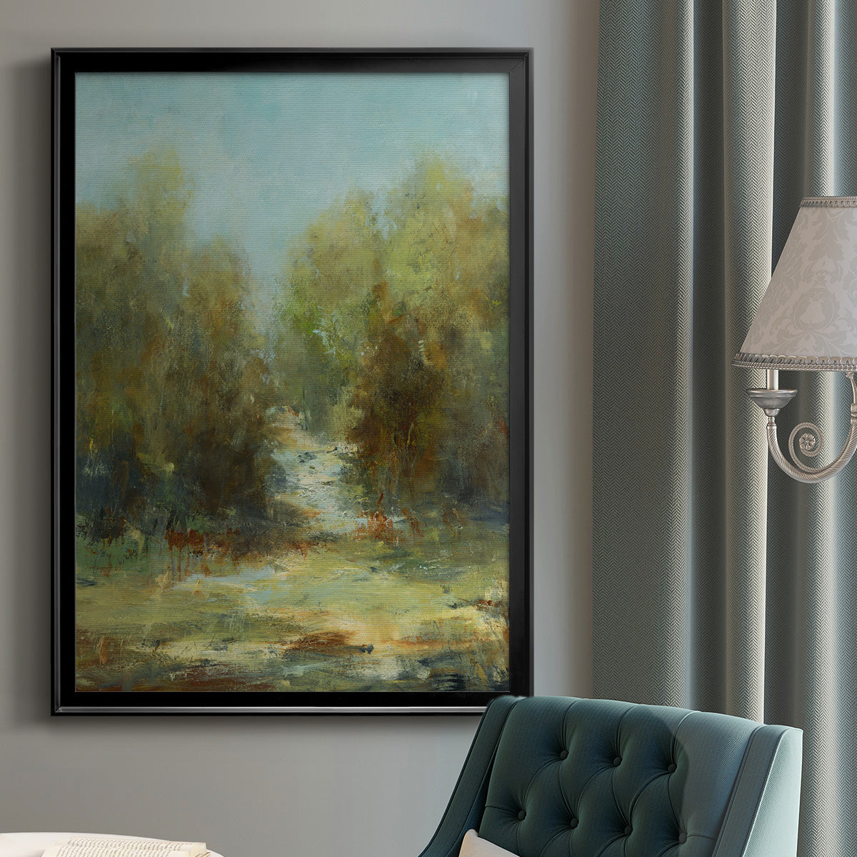 A Walk In The Woods - Modern Framed Canvas Print