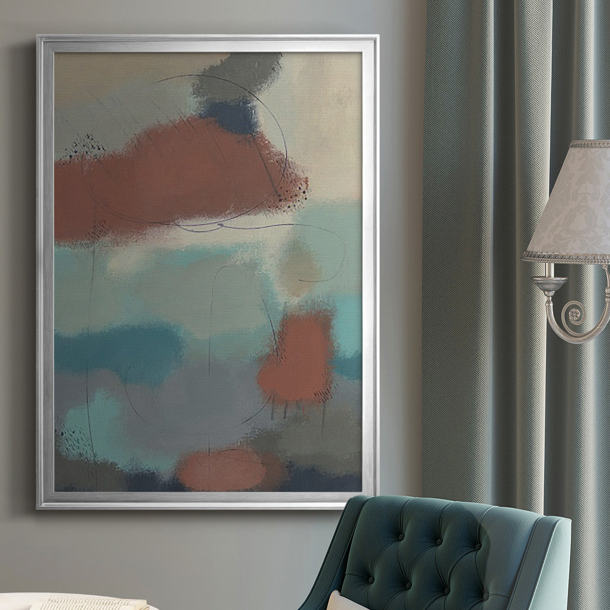 Floating By II - Modern Framed Canvas Print
