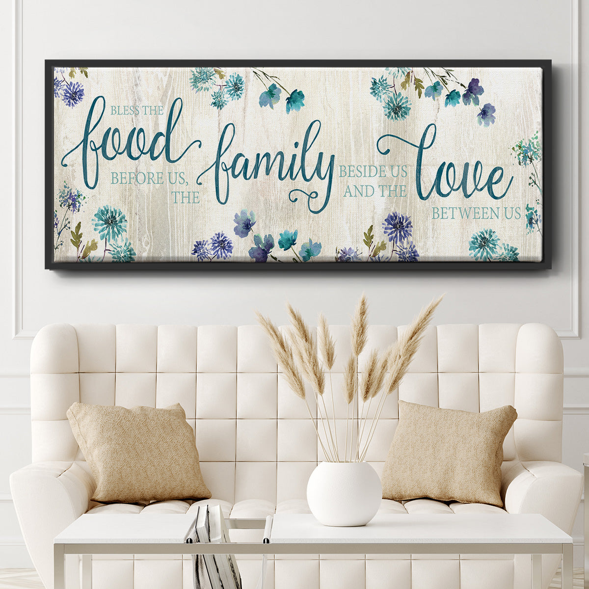 Food Family Love - Floater Framed Canvas Print