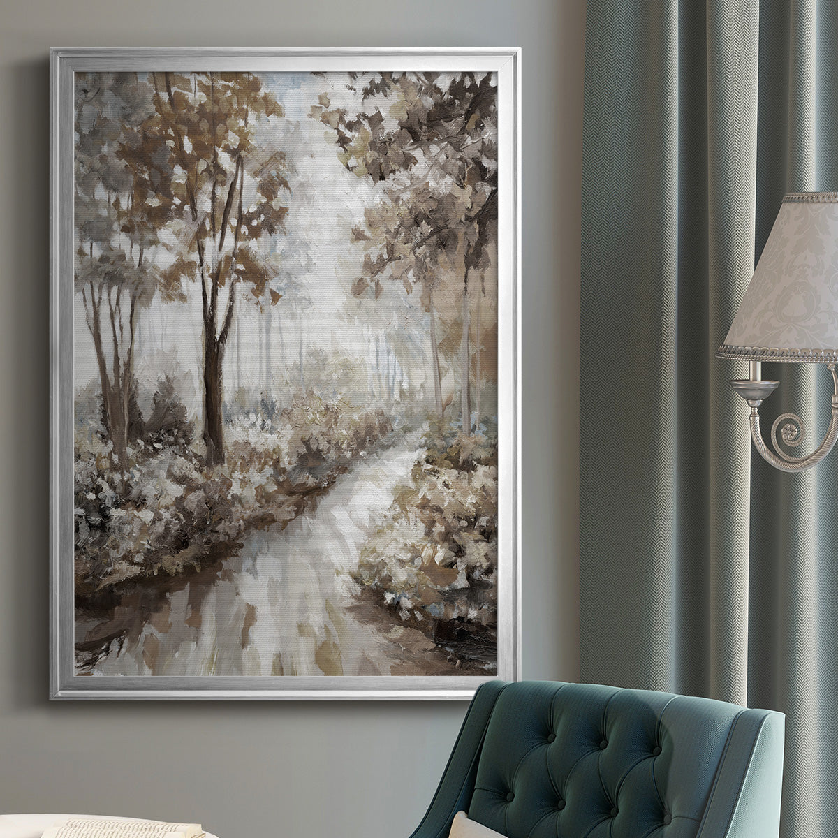 Into the Woods - Modern Framed Canvas Print