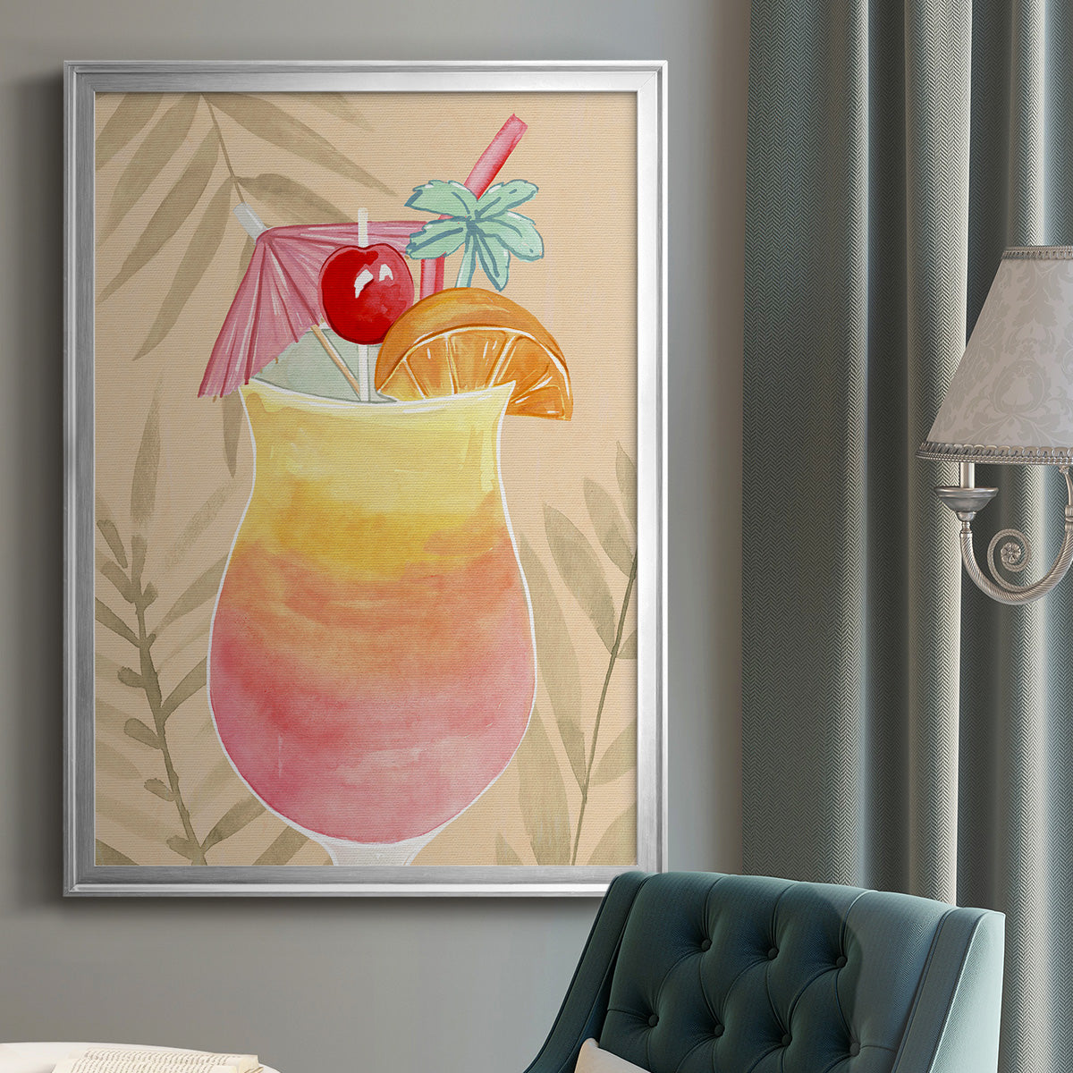 Tropical Cocktail IV - Modern Framed Canvas Print