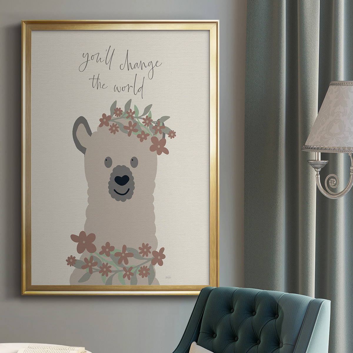 Change The World - Modern Framed Canvas Print