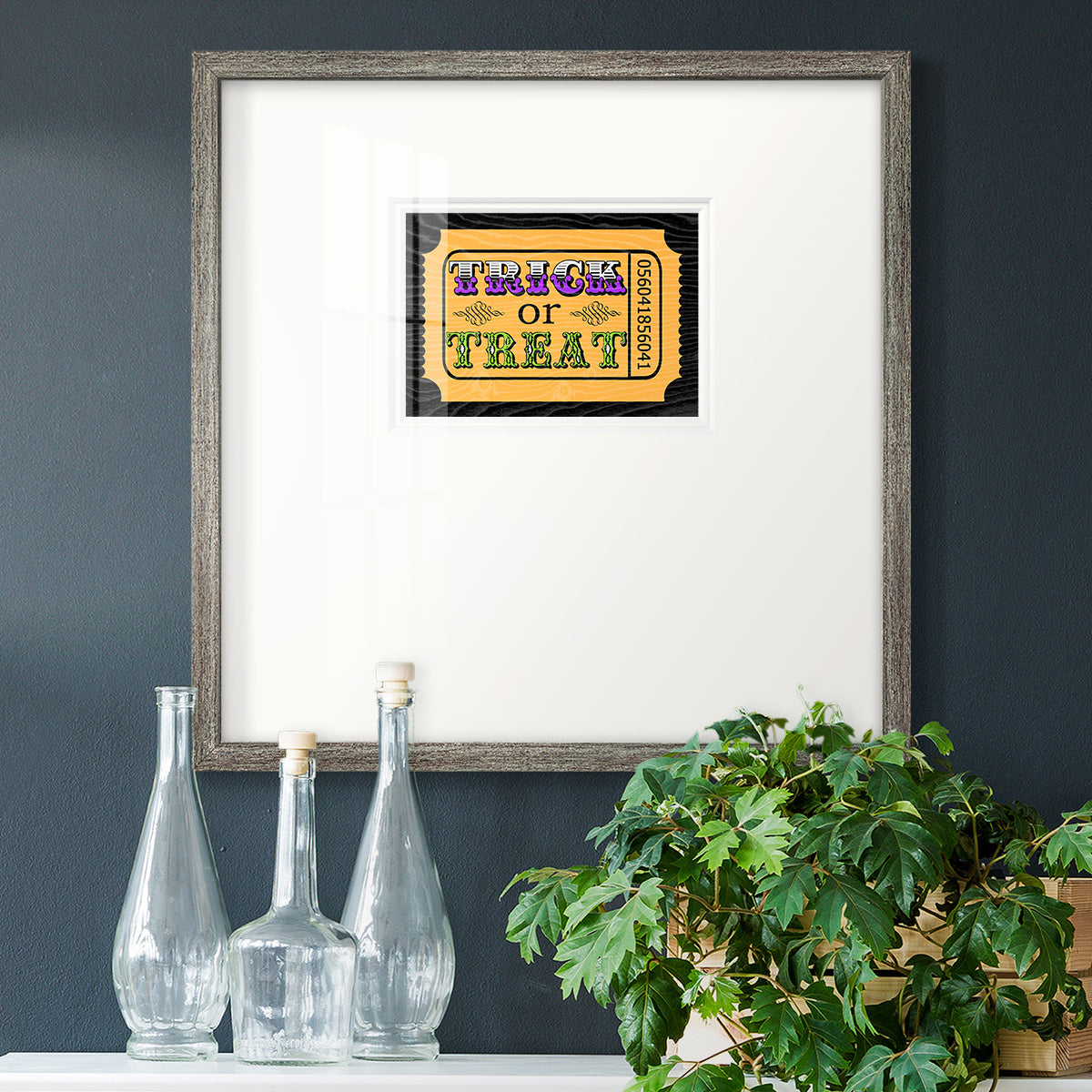 Trick or Treat Ticket Premium Framed Print Double Matboard