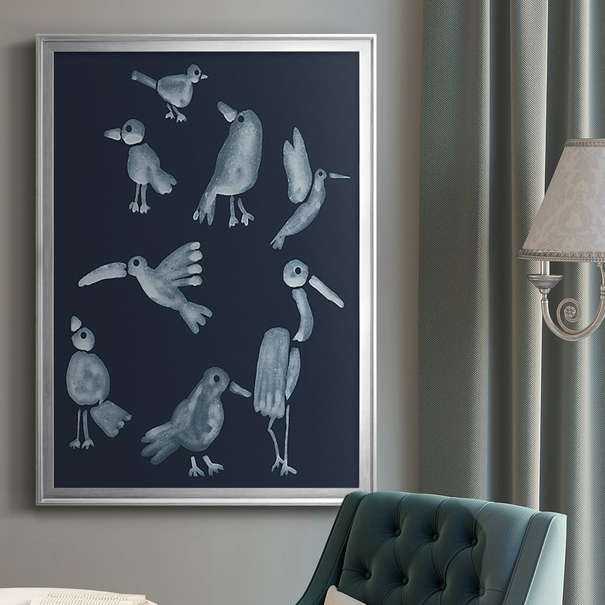 Flock II - Modern Framed Canvas Print