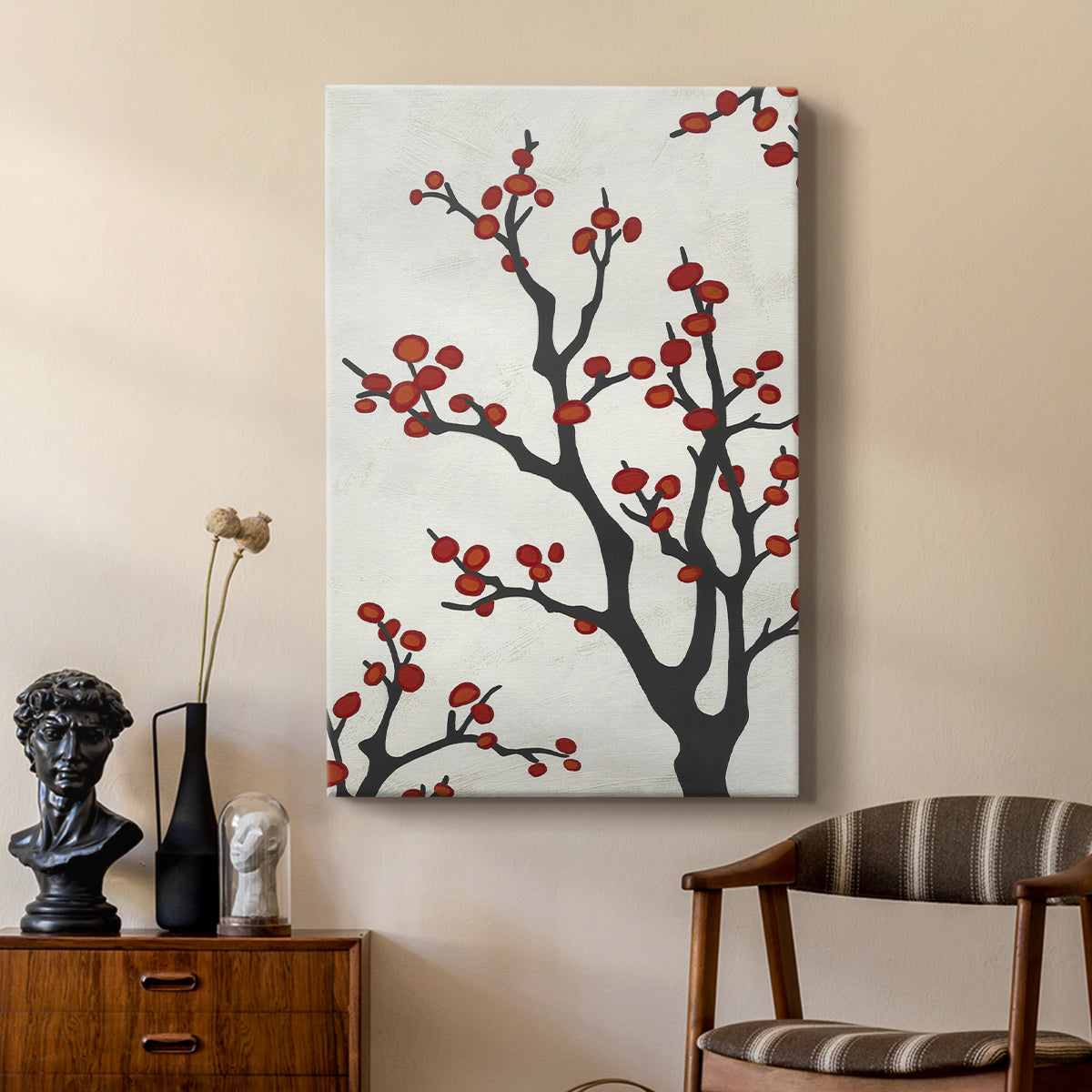 Red Berry Branch II - Canvas Art Print