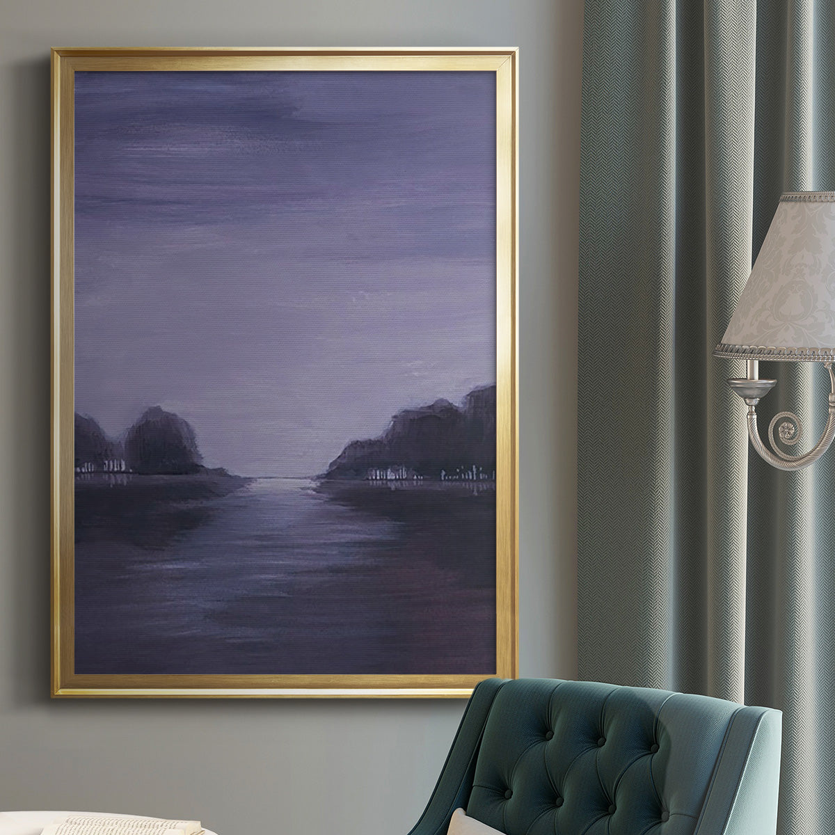 Amethyst Moonlight II - Modern Framed Canvas Print