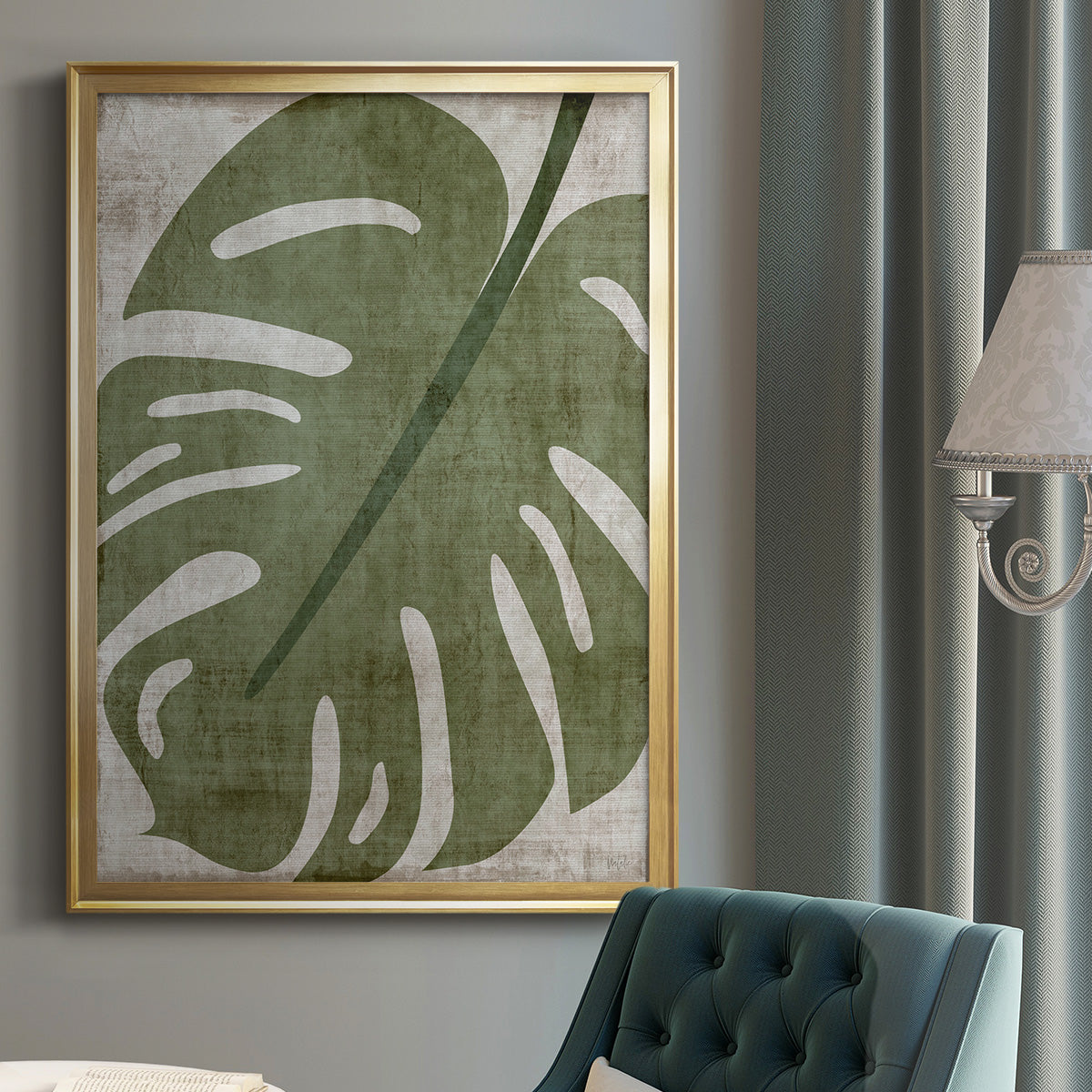 Island Greenery II - Modern Framed Canvas Print