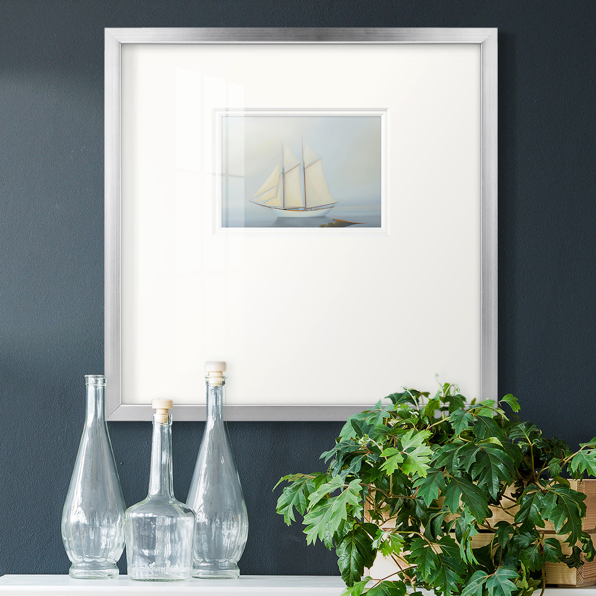 Foggy Sail II Premium Framed Print Double Matboard