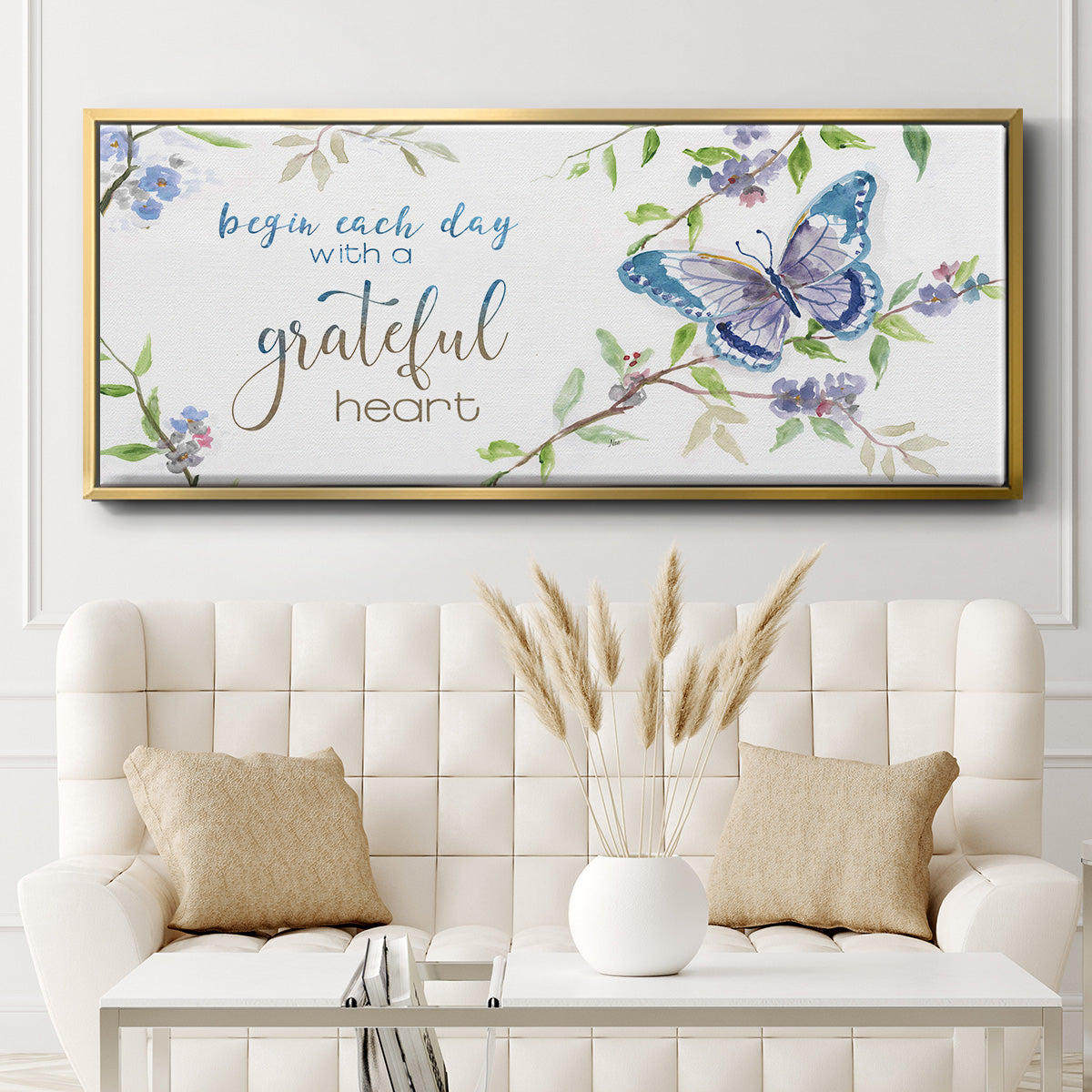Begin Each Day - Floater Framed Canvas Print