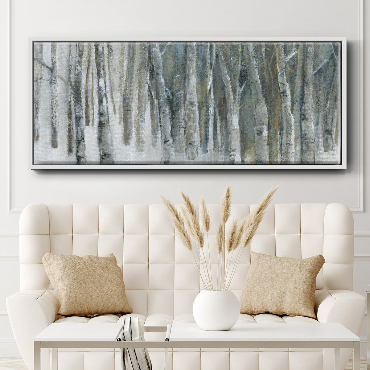 Banff Birch Grove - Floater Framed Canvas Print