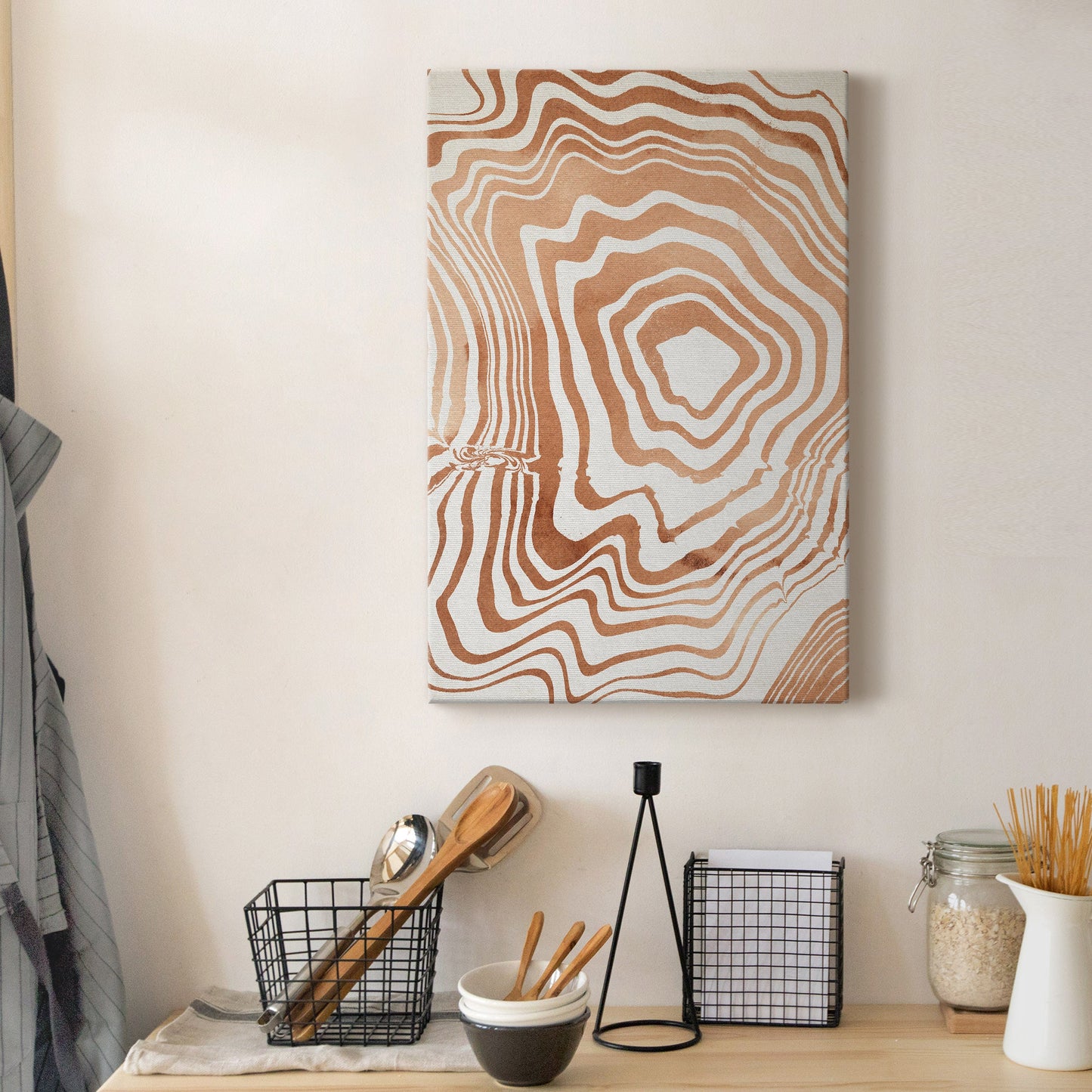 Wood Grain Suminagashi I Premium Gallery Wrapped Canvas - Ready to Hang