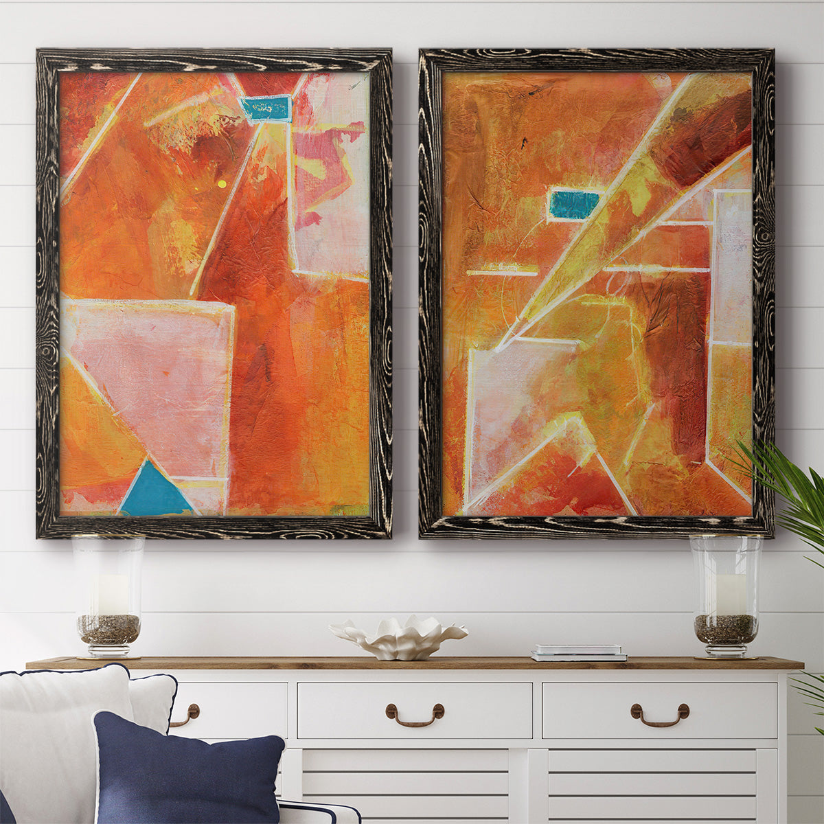 Primary Connection V - Premium Framed Canvas 2 Piece Set - Ready to Hang