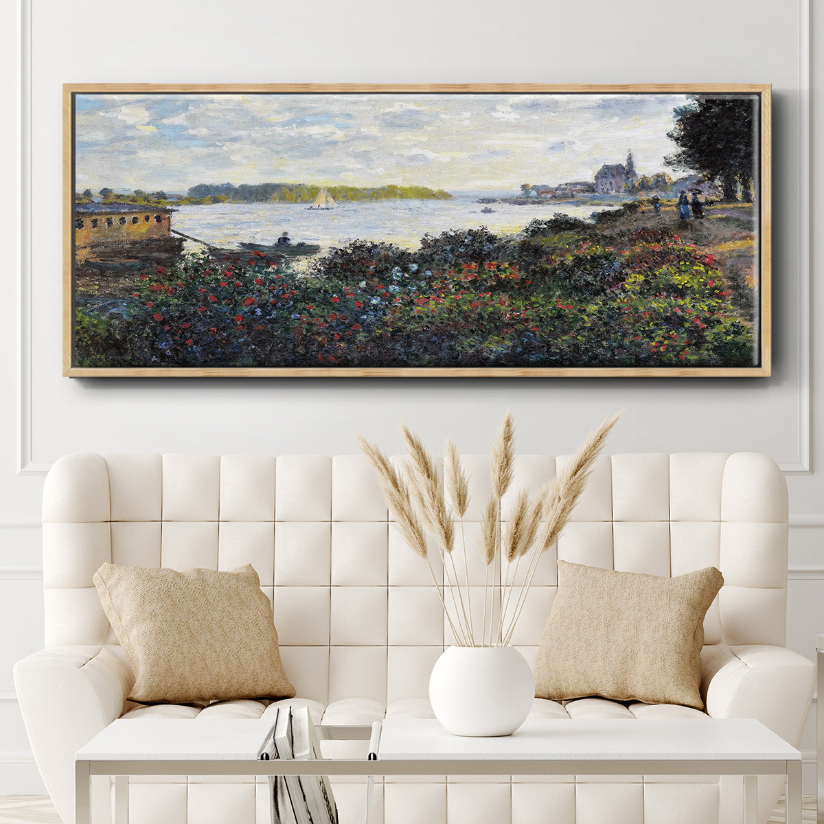 The Seine at Argenteuil, 1877 - Floater Framed Canvas Print