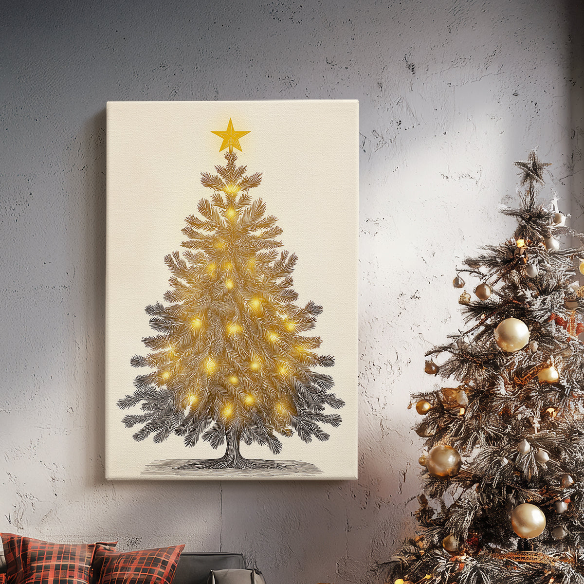 Night of Golden Village - Canvas Art Print