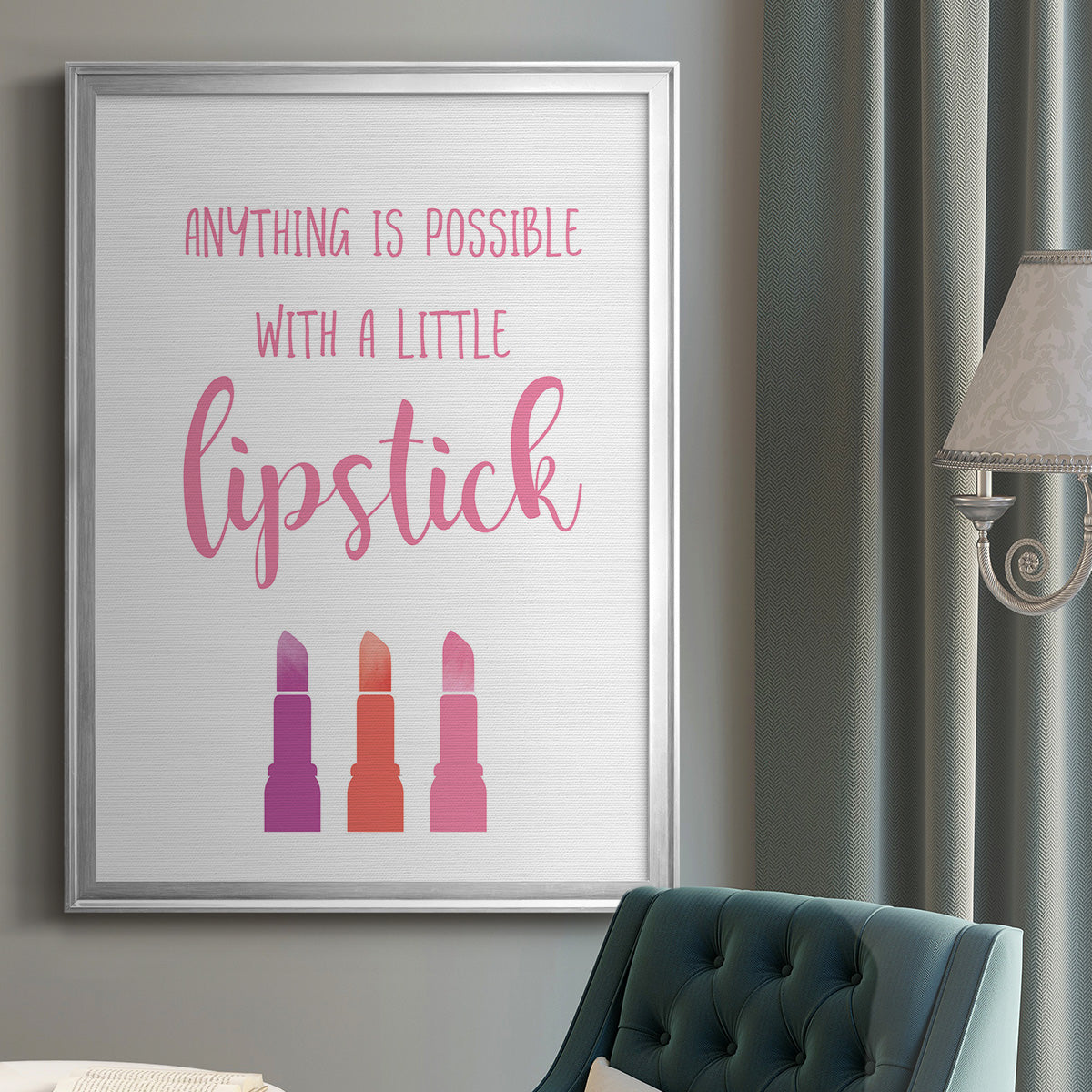 Little Lipstick - Modern Framed Canvas Print