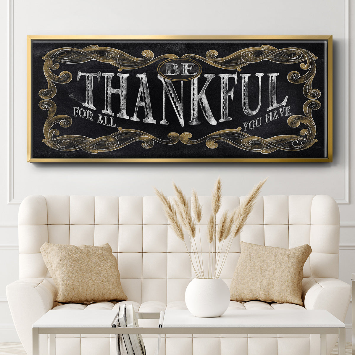 Be Thankful - Floater Framed Canvas Print