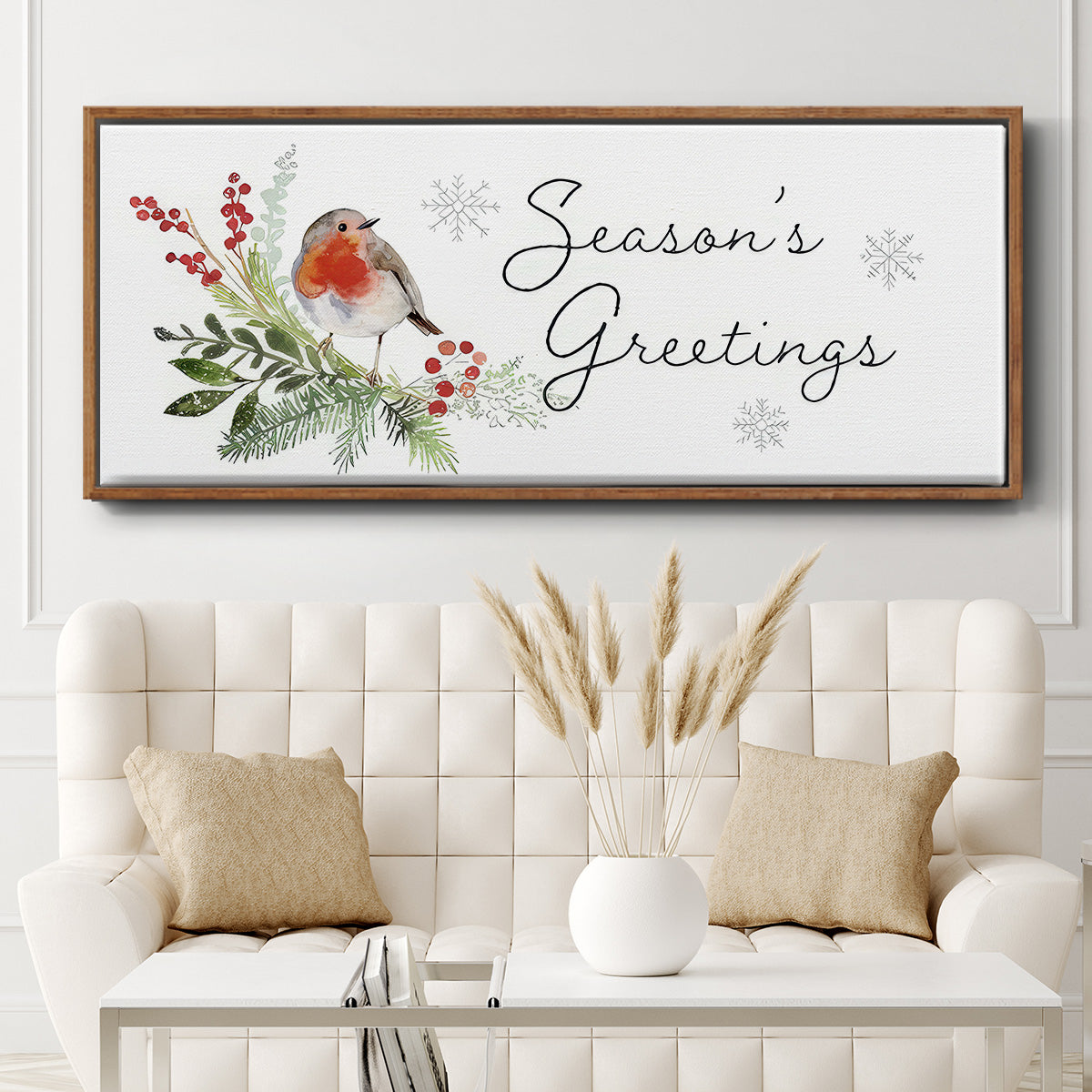 Winter Visitor Collection D - Floater Framed Canvas Print
