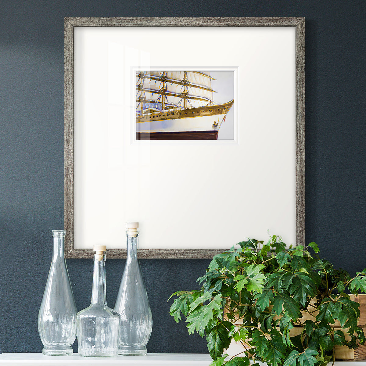 Golden Ship IV Premium Framed Print Double Matboard