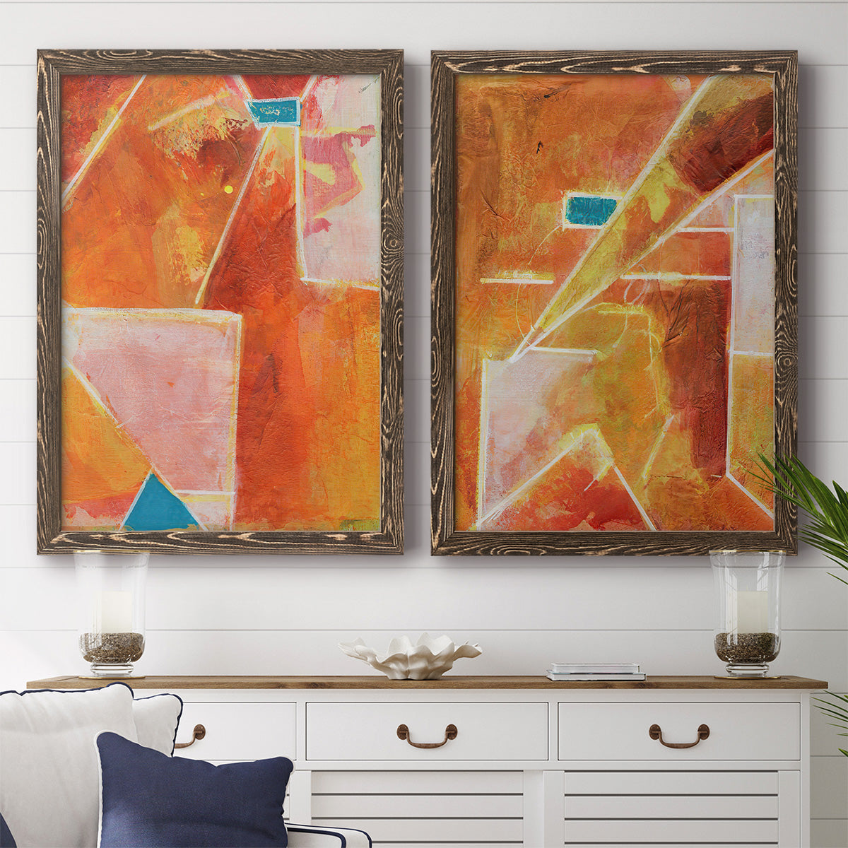 Primary Connection V - Premium Framed Canvas 2 Piece Set - Ready to Hang