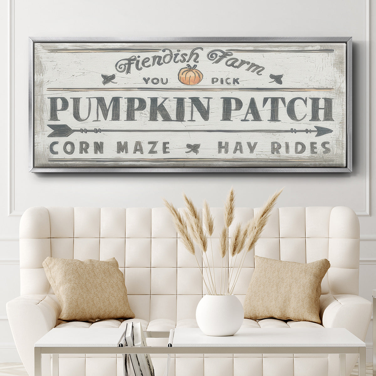 Pumpkin Patch II - Floater Framed Canvas Print
