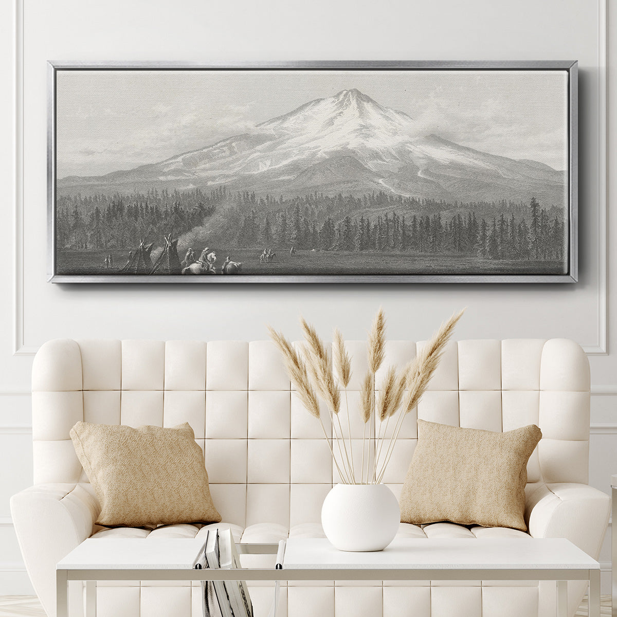 Mount Shasta - Floater Framed Canvas Print
