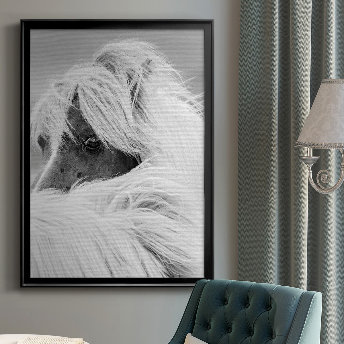 Island Pony II - Modern Framed Canvas Print