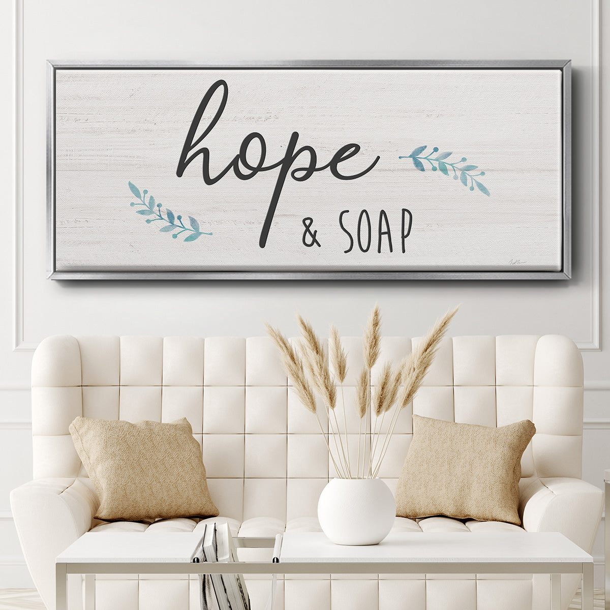 Hope & Soap - Floater Framed Canvas Print
