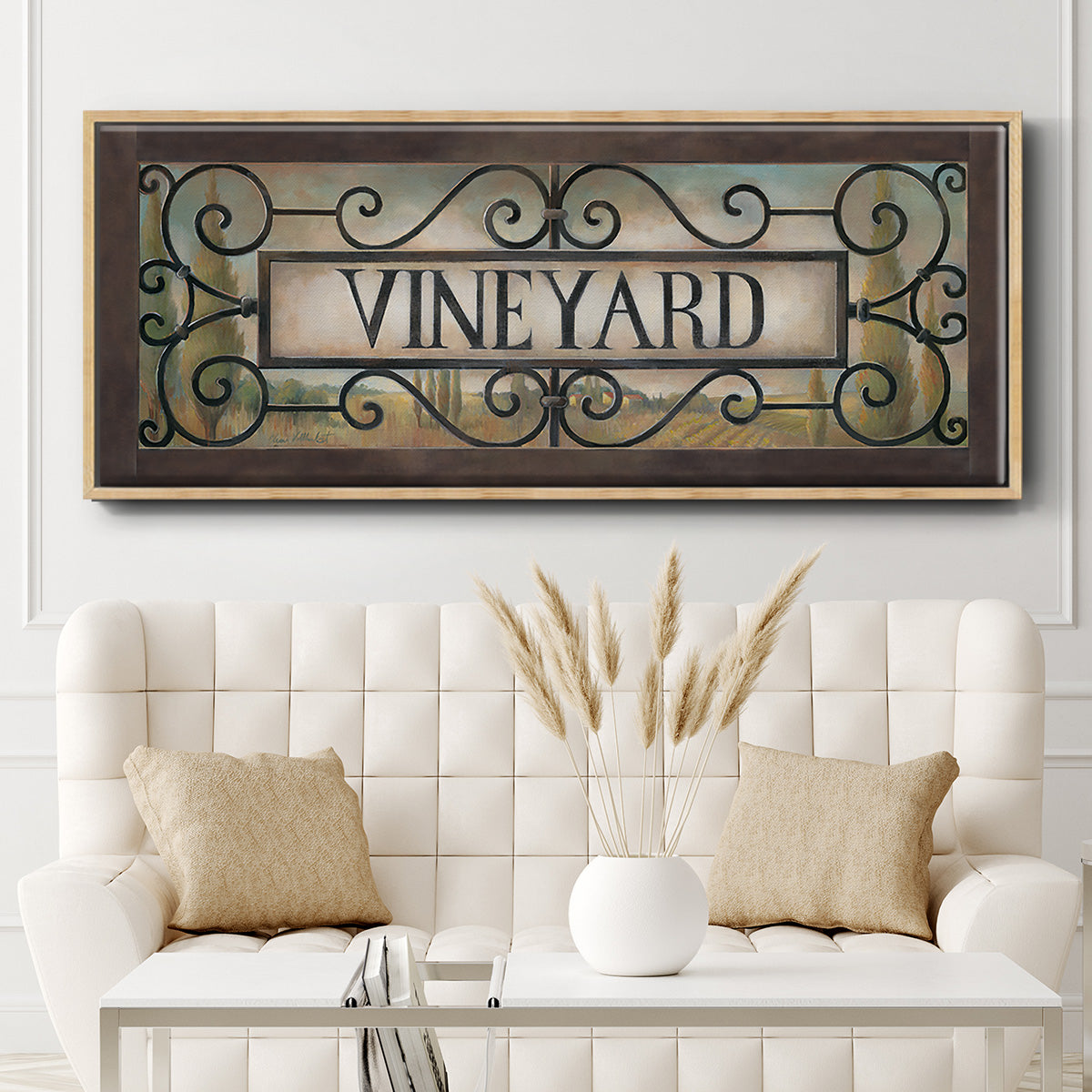 Vineyard - Floater Framed Canvas Print