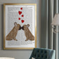 French Kiss and Hearts - Modern Framed Canvas Print