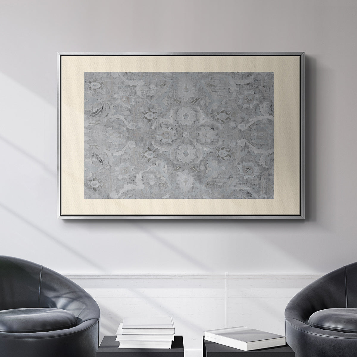 Vintage Abstract Print Premium Framed Gallery Wrapped Canvas in Floating Frame