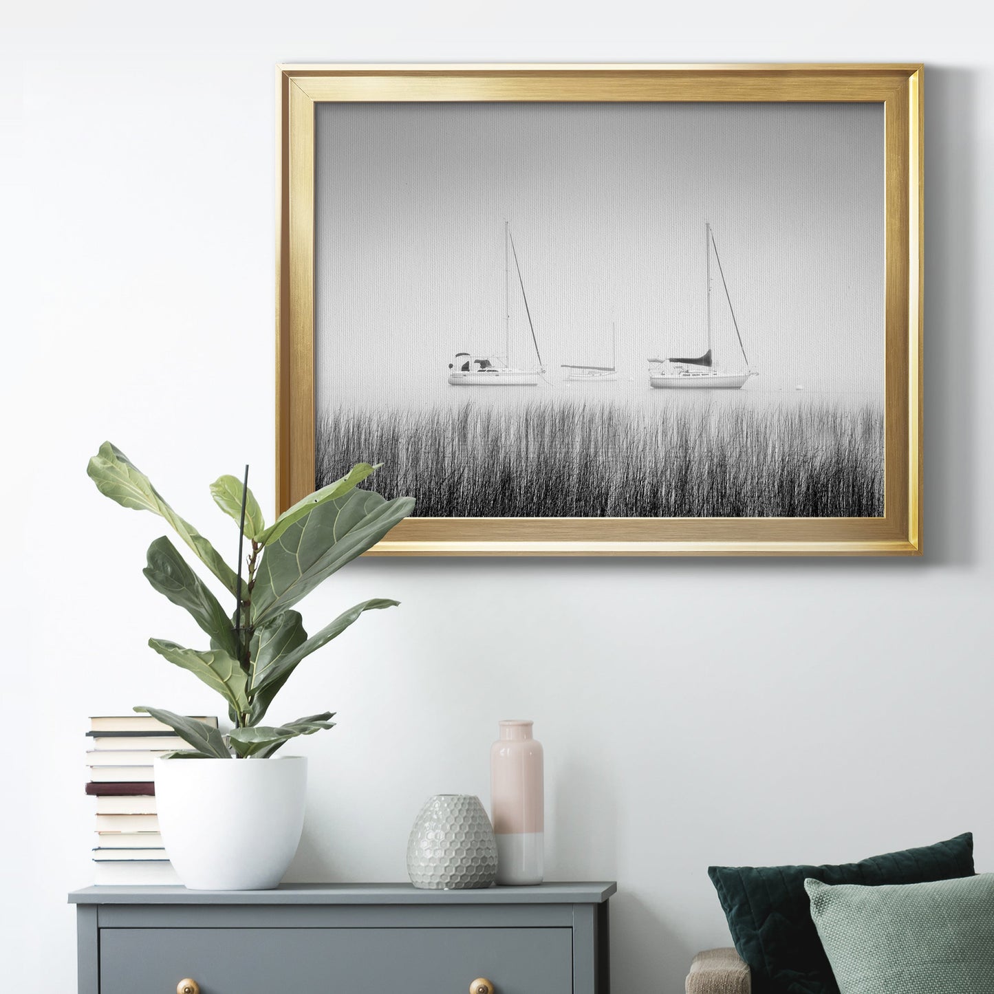 Island Boat Premium Classic Framed Canvas - Ready to Hang