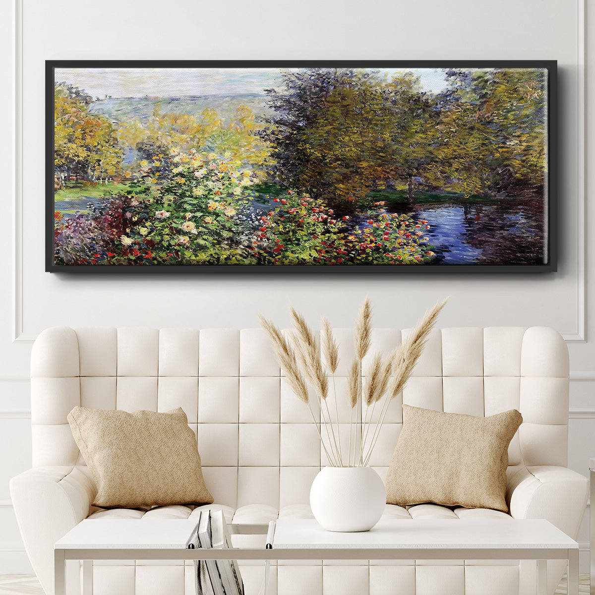 The Corner of the Garden at Montgeron, 1876 - Floater Framed Canvas Print