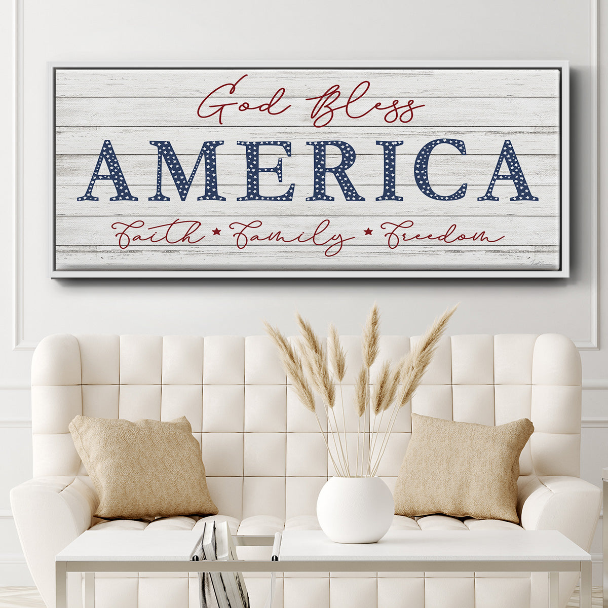 God Bless America - Floater Framed Canvas Print