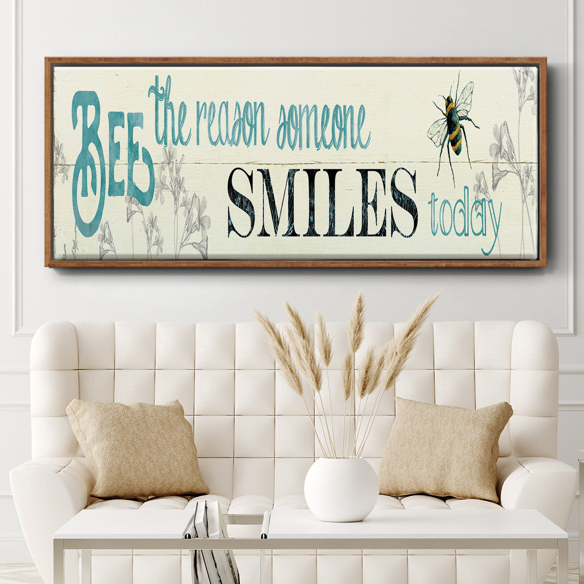 Bee The Reason - Floater Framed Canvas Print