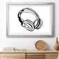 Headphones Sketch Premium Framed Print - Ready to Hang