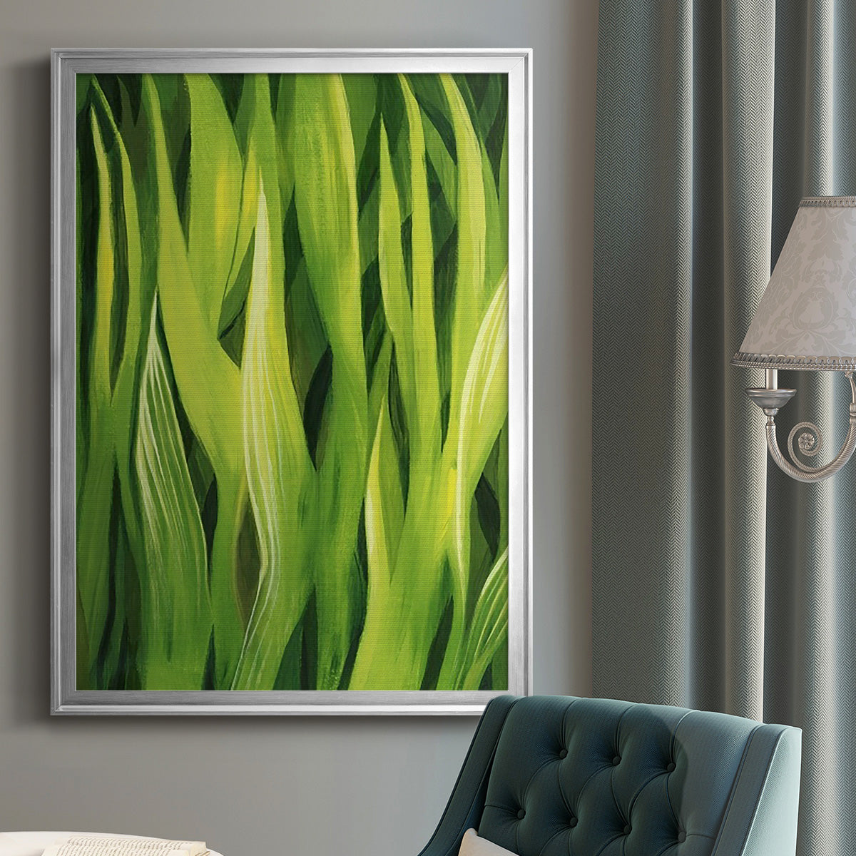 Blades of Grass I - Modern Framed Canvas Print