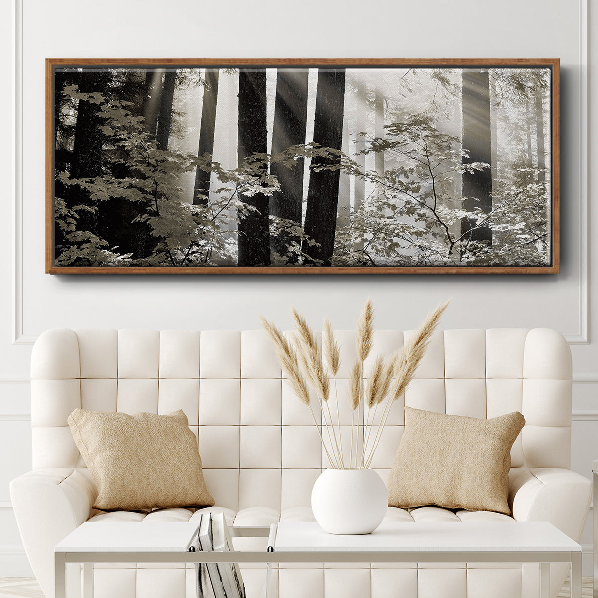 Misty Forest - Floater Framed Canvas Print