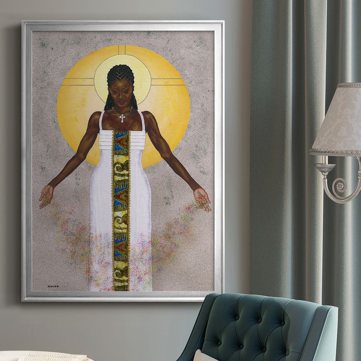 Her Peace - Modern Framed Canvas Print