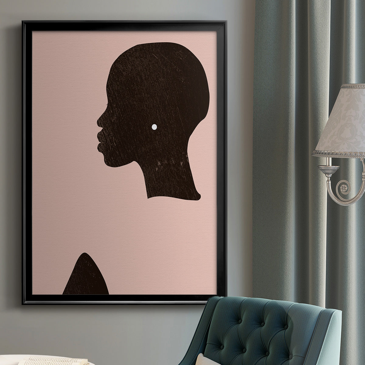 Pink Silhouette I - Modern Framed Canvas Print