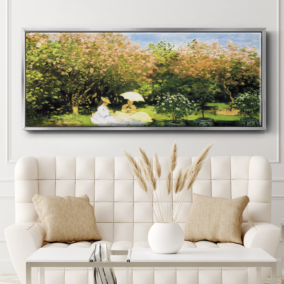 The Garden, 1872 - Floater Framed Canvas Print