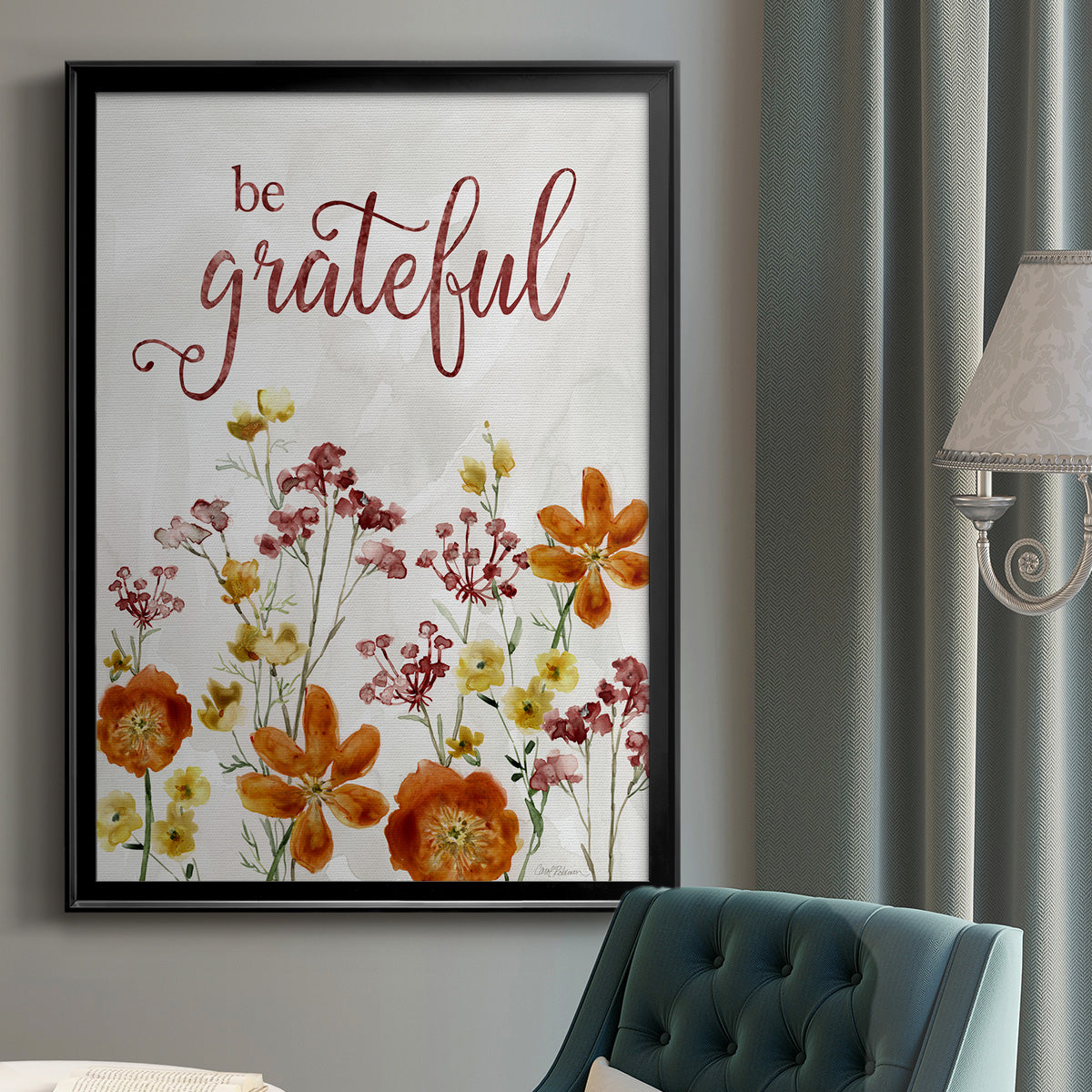 Grateful Catalina Bouquet - Modern Framed Canvas Print