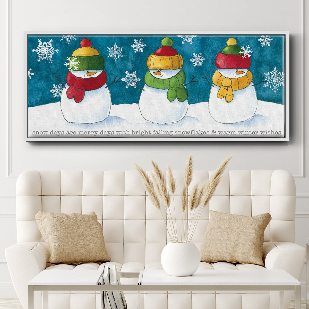 A Frosty Kiss - Floater Framed Canvas Print