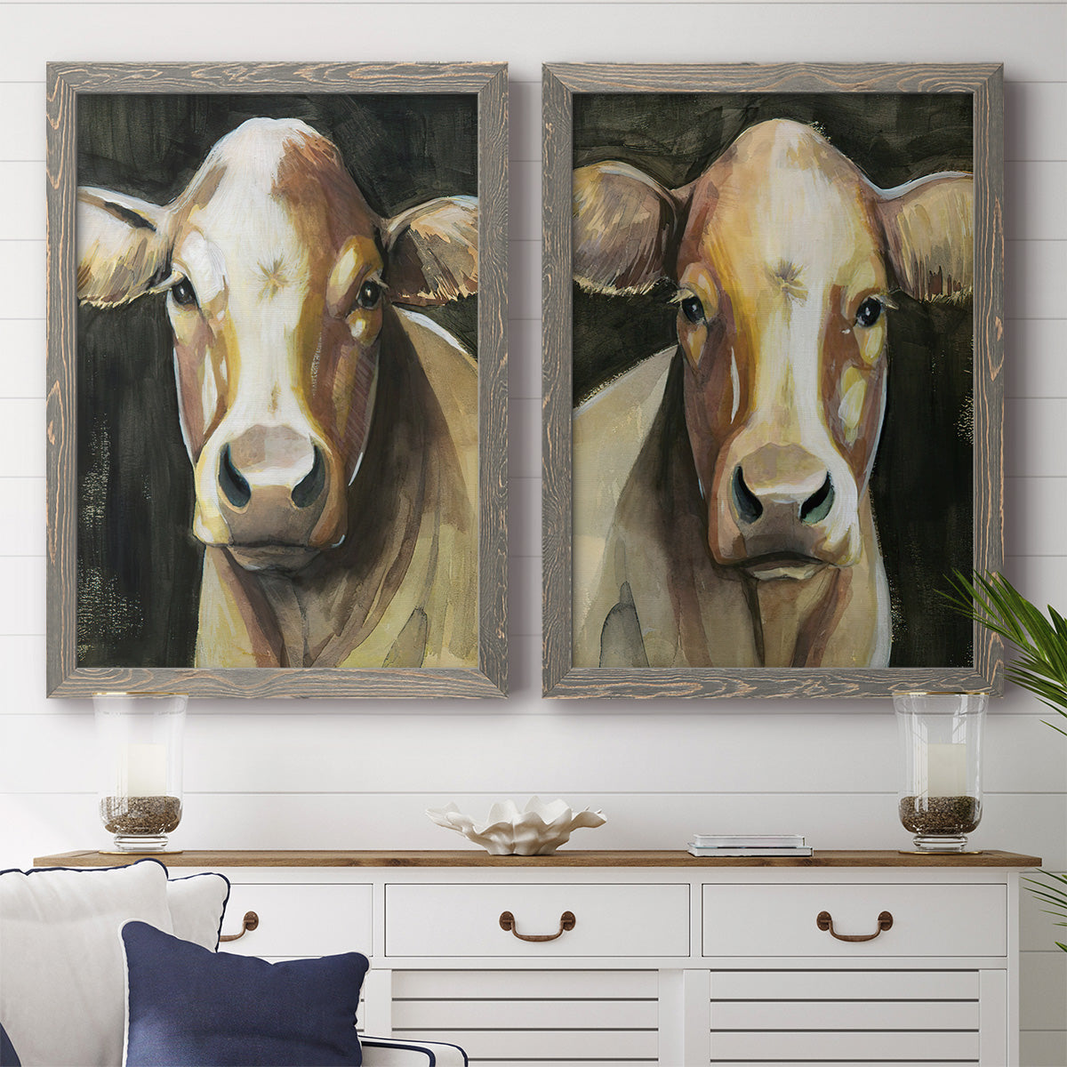 Sweet Eyes I - Premium Framed Canvas 2 Piece Set - Ready to Hang