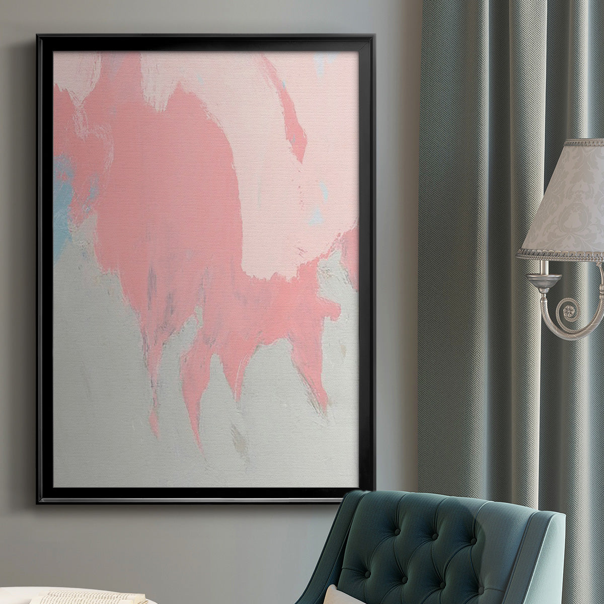 Blushing Abstract II - Modern Framed Canvas Print