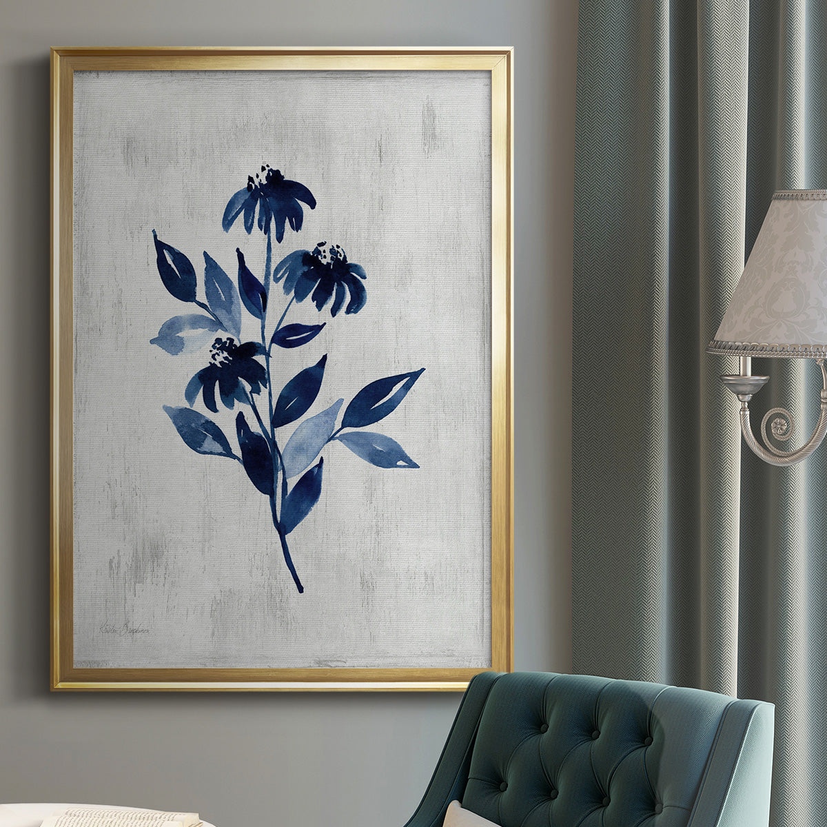 Wild Indigo I - Modern Framed Canvas Print