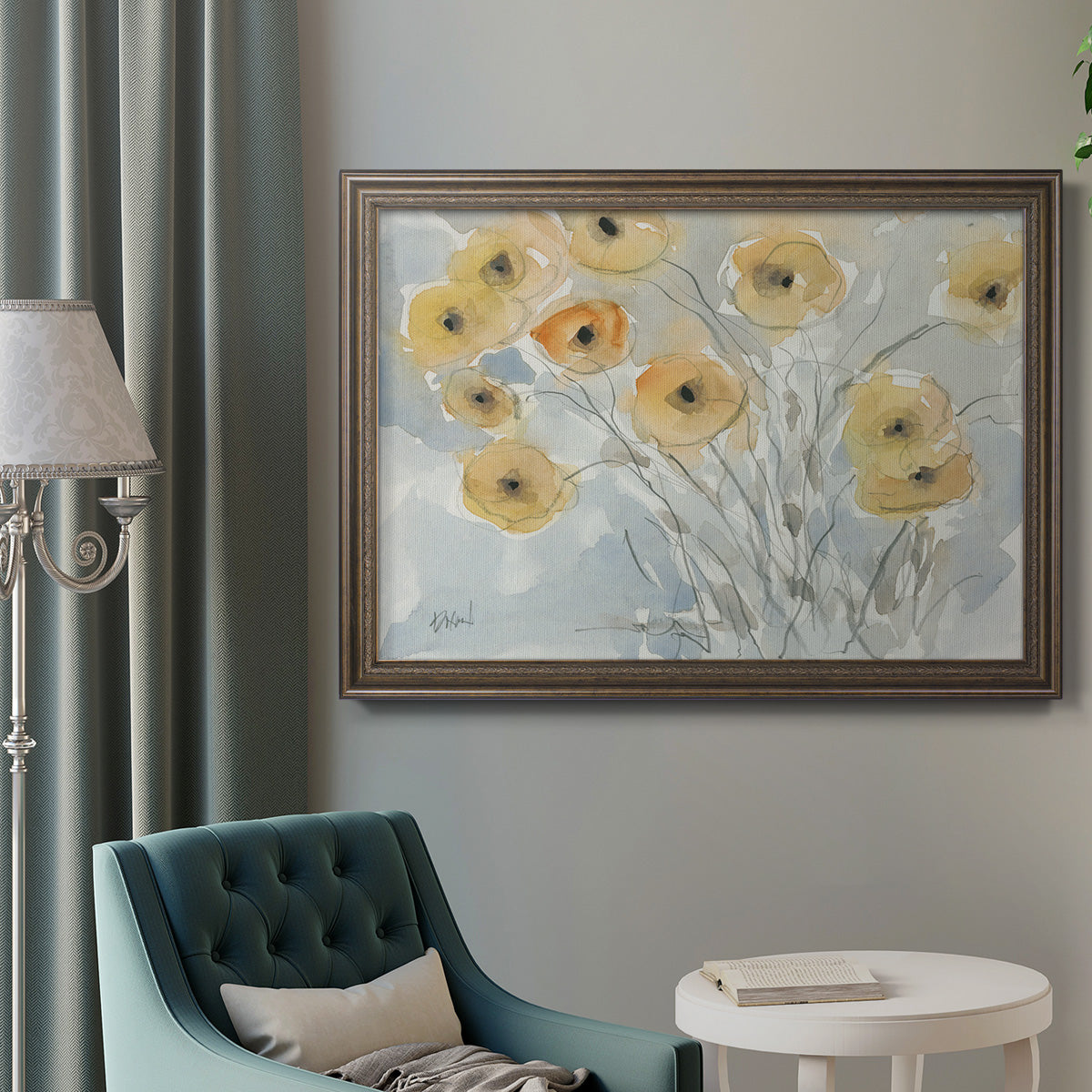 Sunset Poppies II Premium Framed Canvas- Ready to Hang