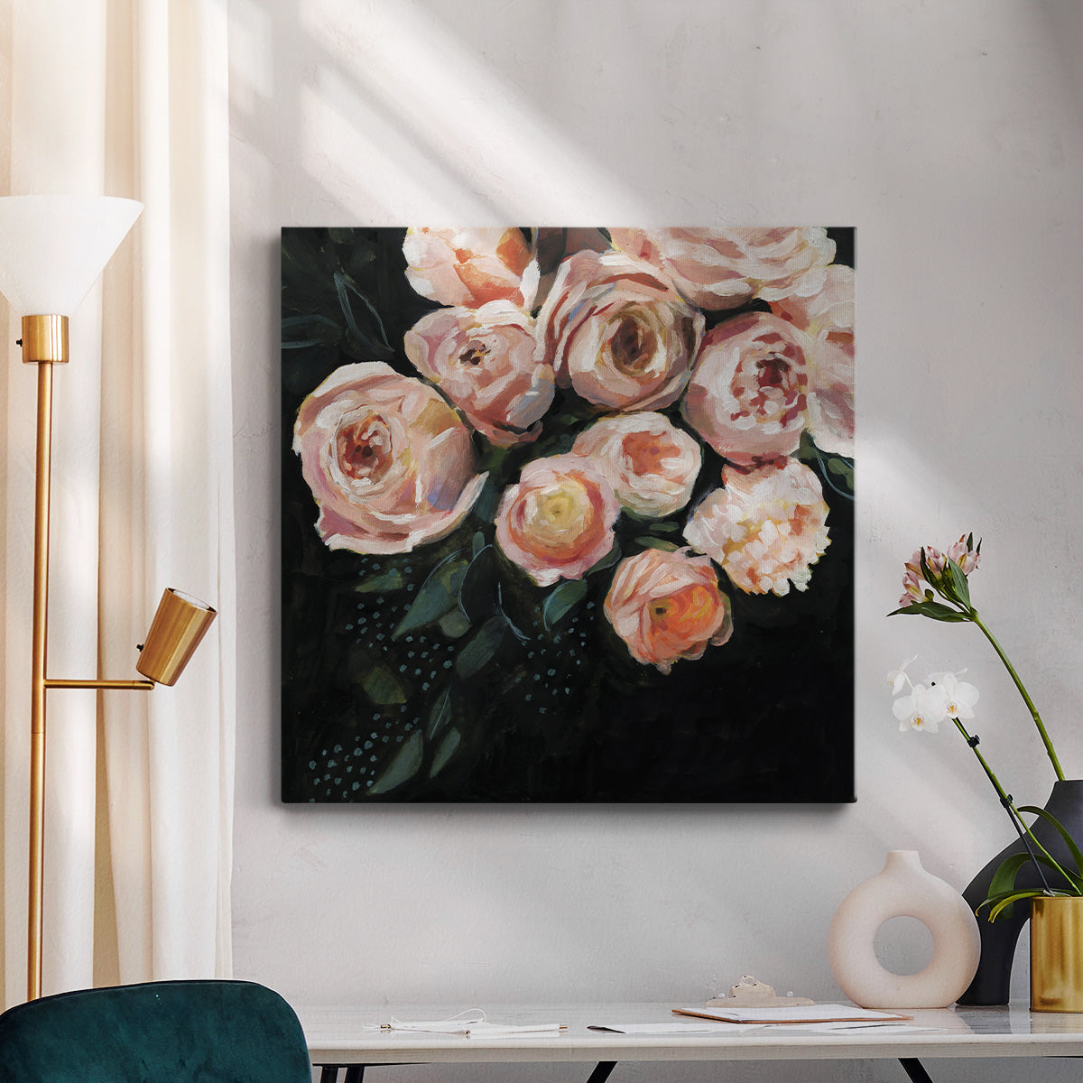 Peachy Blooms II - Canvas Art Print